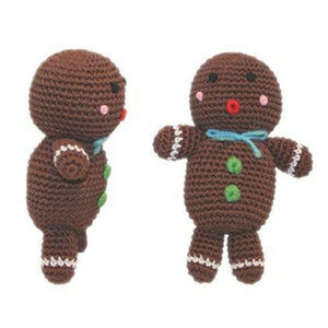 The Organic Cotton Gingerbread Man Knit Dog Toy
